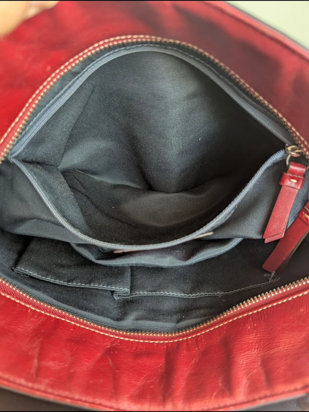 Coach Red Leather Shoulder Tote with Charm